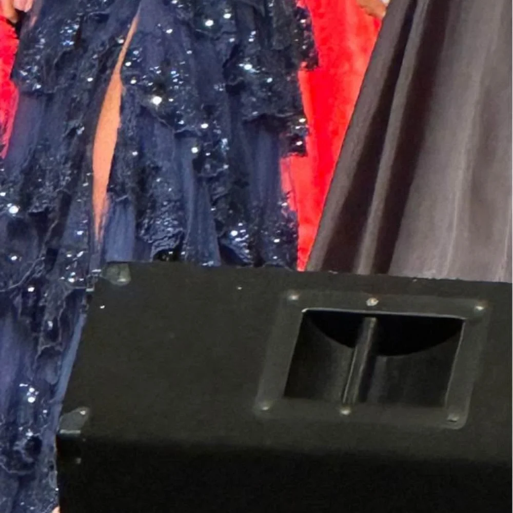 Sherri Hill Midnight Blue Layered Prom Dress - Picture 2 of 3